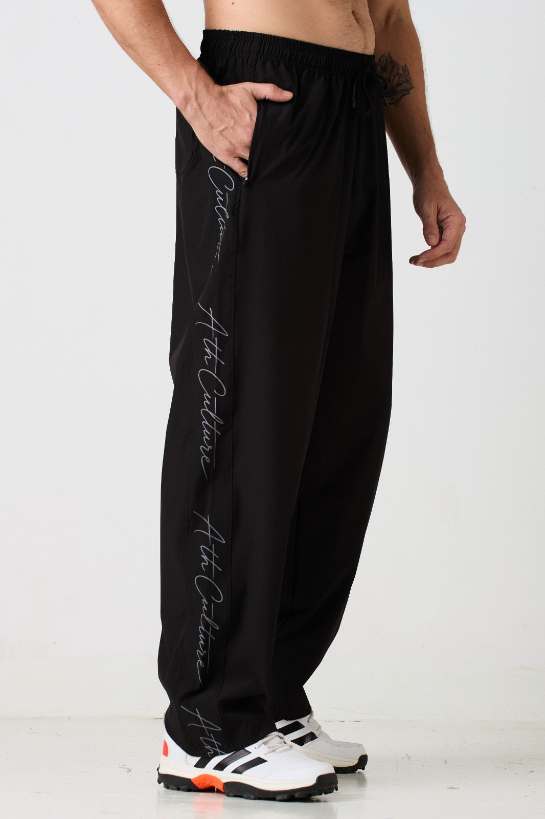 ATHCULTURE Signature Script Track Pant — Black