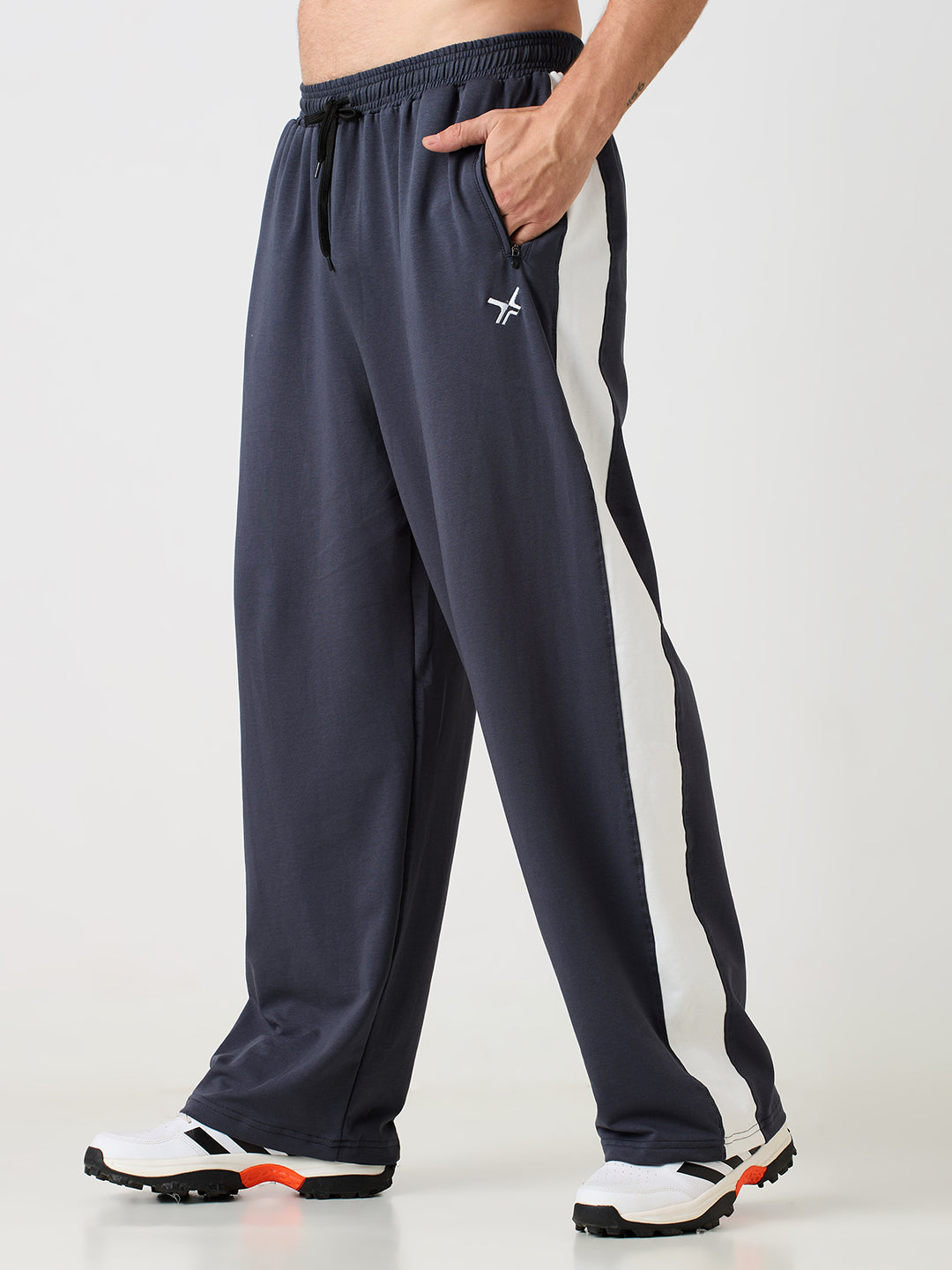 ATHCULTURE Signature Track Pant — Navy / Ivory