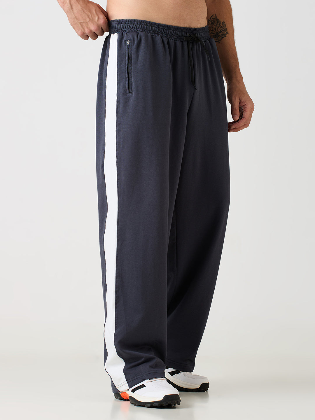 ATHCULTURE Signature Track Pant — Navy / Ivory