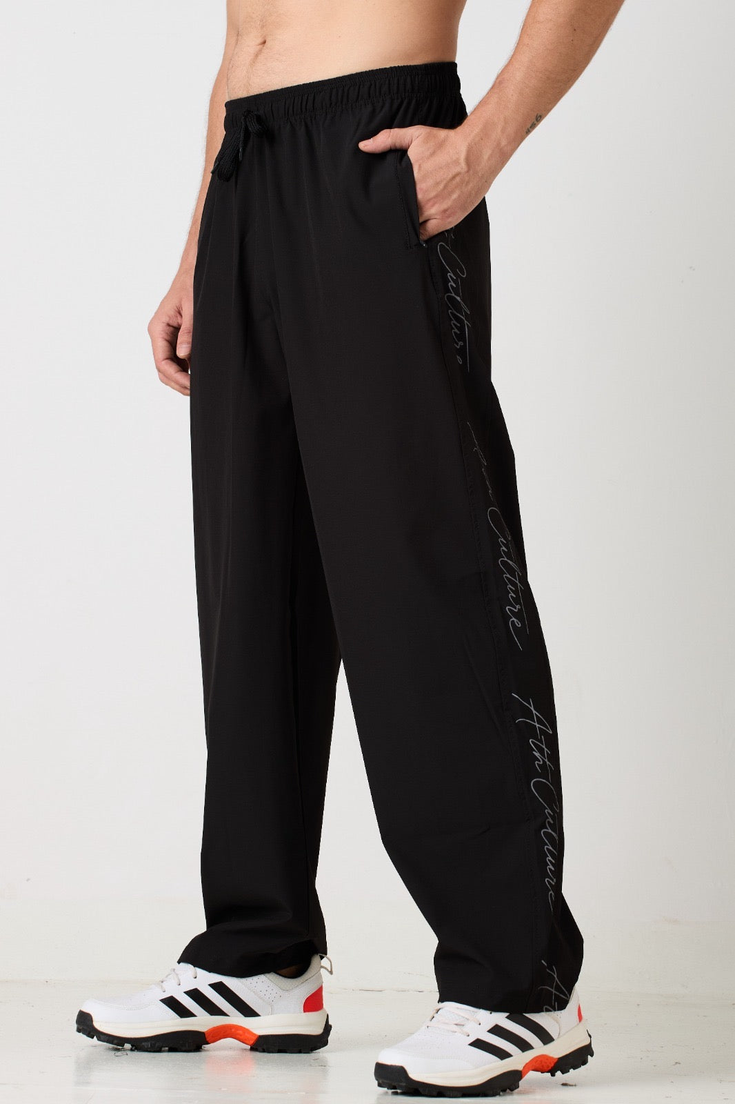 ATHCULTURE Signature Script Track Pant — Black